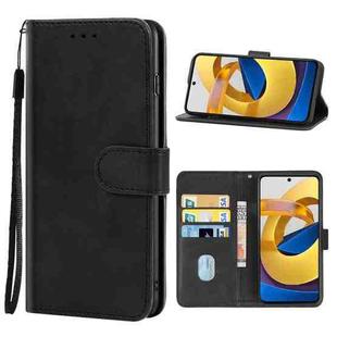 Leather Phone Case For Xiaomi Redmi Note 11 / Poco M4 Pro(Black)
