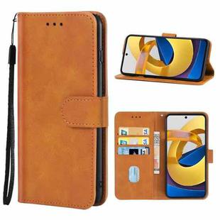 Leather Phone Case For Xiaomi Redmi Note 11 / Poco M4 Pro(Brown)
