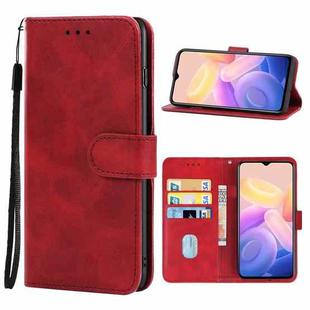 Leather Phone Case For vivo Y33s 5G(Red)