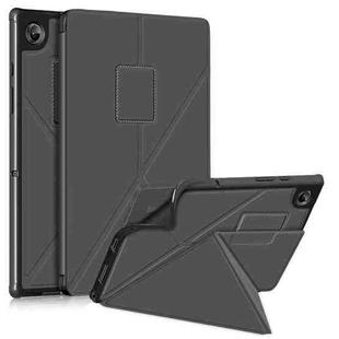 For Samsung Galaxy Tab A8 2021 Cloth Texture Multi-folding PU Leather Tablet Case(Grey)