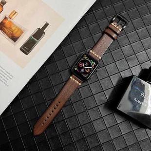 Genuine Leather Watch Band For Apple Watch Series 8&7 41mm / SE 2&6&SE&5&4 40mm / 3&2&1 38mm(Coffee)
