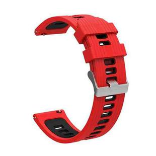 For Huawei Watch GT 3 46mm Two-color Silicone Watch Band(Red Black)