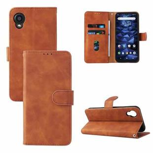 For Kyocera DIGNO BX2 Skin Feel Magnetic Buckle Leather Phone Case(Brown)