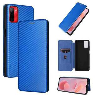 For Ulefone Note 12P Carbon Fiber Texture Horizontal Flip PU Phone Case(Blue)