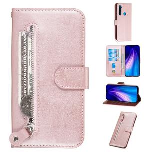 For Xiaomi Redmi Note 8 Fashion Calf Texture Zipper Horizontal Flip PU Leather Case, with Holder & Card Slots & Wallet(Rose Gold)