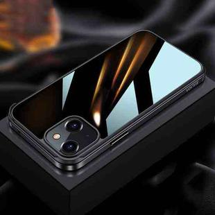 For iPhone 13 SULADA Metal Frame + Nano Glass + TPU Phone Case(Black)