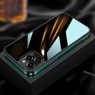 For iPhone 13 Pro Max SULADA Metal Frame + Nano Glass + TPU Phone Case (Dark Night Green)