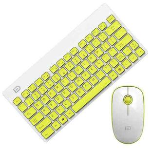 FOETOR G1500 Wireless Keyboard Mouse Set(White Yellow)