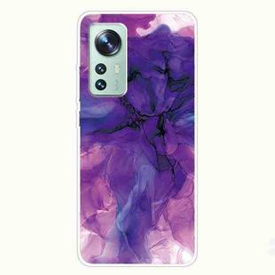 For Xiaomi 12 Pro Abstract Marble Pattern TPU Phone Case(Abstract Purple)