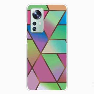 For Xiaomi 12 Pro Abstract Marble Pattern TPU Phone Case(Rhombus Gradient)