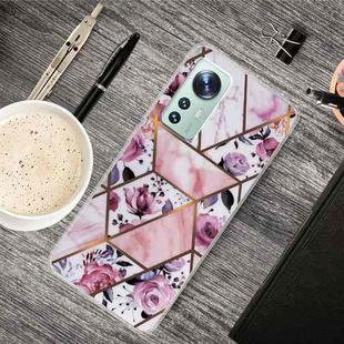 For Xiaomi 12 / 12X 5G Abstract Marble Pattern TPU Phone Case(Rhombus Rose)