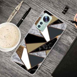 For Xiaomi 12 / 12X 5G Abstract Marble Pattern TPU Phone Case(Rhombus Gold)