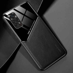 For Xiaomi Redmi Note 11 4G All-inclusive Leather + Organic Glass Phone Case(Black)