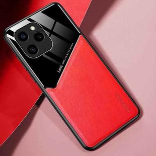 For Honor 60 SE All-inclusive Leather + Organic Glass Phone Case(Red)