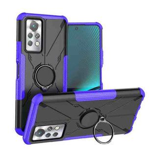 For Infinix Note 11 Pro Armor Bear Shockproof PC + TPU Phone Case with Ring Holder(Purple)