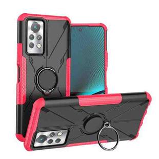 For Infinix Note 11 Pro Armor Bear Shockproof PC + TPU Phone Case with Ring Holder(Rose Red)
