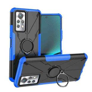 For Infinix Note 11 Pro Armor Bear Shockproof PC + TPU Phone Case with Ring Holder(Blue)
