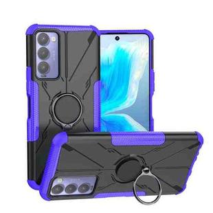 For Tecno Camon 18 Armor Bear Shockproof PC + TPU Phone Case with Ring Holder(Purple)