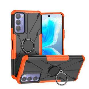 For Tecno Camon 18 Armor Bear Shockproof PC + TPU Phone Case with Ring Holder(Orange)