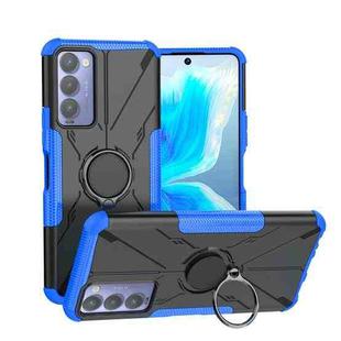 For Tecno Camon 18 Armor Bear Shockproof PC + TPU Phone Case with Ring Holder(Blue)