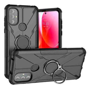 For Motorola Moto G Power 2022 Armor Bear Shockproof PC + TPU Phone Case with Ring Holder(Black)