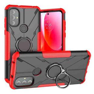 For Motorola Moto G Power 2022 Armor Bear Shockproof PC + TPU Phone Case with Ring Holder(Red)