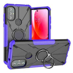 For Motorola Moto G Power 2022 Armor Bear Shockproof PC + TPU Phone Case with Ring Holder(Purple)