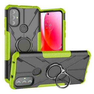 For Motorola Moto G Power 2022 Armor Bear Shockproof PC + TPU Phone Case with Ring Holder(Green)