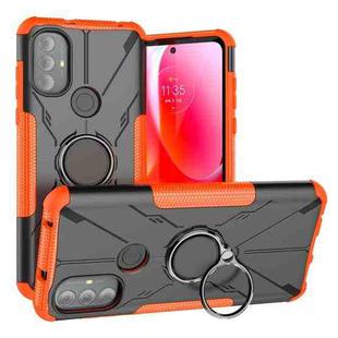 For Motorola Moto G Power 2022 Armor Bear Shockproof PC + TPU Phone Case with Ring Holder(Orange)