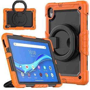 For Lenovo M10 Plus X606F Silicone + PC Holder Tablet Case(Orange+Black)