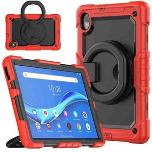 For Lenovo M10 Plus X606F Silicone + PC Holder Tablet Case(Red+Black)
