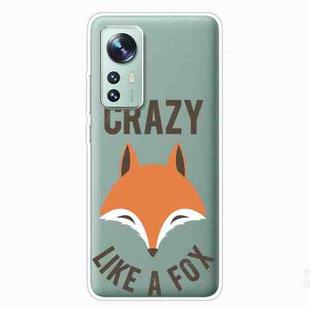 For Xiaomi 12 / 12X 5G Colored Drawing Pattern Highly Transparent TPU Protective Case(Fox Head)