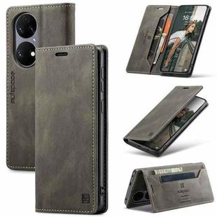 For Huawei P50 AutSpace A01 Skin-feel Crazy Horse Leather Phone Case(Coffee)