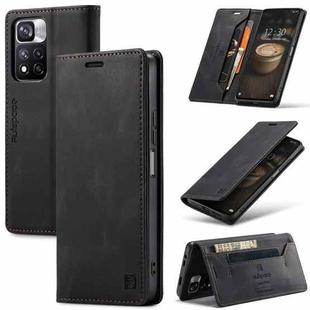 For Xiaomi Redmi Note 11 Pro AutSpace A01 Skin-feel Crazy Horse Leather Phone Case(Black)