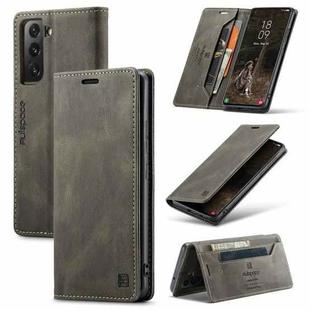 For Samsung Galaxy S22 5G AutSpace A01 Retro Skin-feel Crazy Horse RFID Leather Phone Case(Coffee)