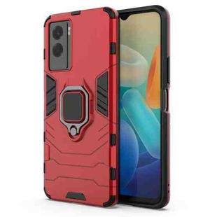 For vivo Y55s 5G Shockproof PC + TPU Holder Phone Case(Red)