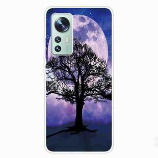 For Xiaomi 12 / 12X 5G Shockproof Painted Transparent TPU Protective Case(Moon Tree)