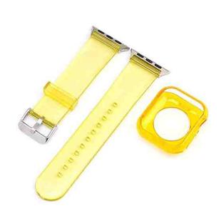 Jelly Watch Band + Case For Apple Watch Series 8&7 41mm / SE 2&6&SE&5&4 40mm / 3&2&1 38mm(Yellow)