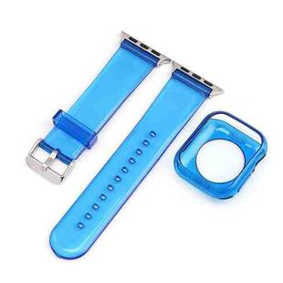Jelly Watch Band + Case For Apple Watch Series 8&7 41mm / SE 2&6&SE&5&4 40mm / 3&2&1 38mm(Blue)