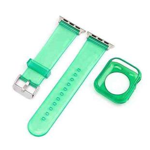 Jelly Watch Band + Case For Apple Watch Ultra 49mm / Series 8&7 45mm / SE 2&6&SE&5&4 44mm / 3&2&1 42mm(Emerald Green)