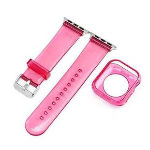 Jelly Watch Band + Case For Apple Watch Ultra 49mm / Series 8&7 45mm / SE 2&6&SE&5&4 44mm / 3&2&1 42mm(Pink)