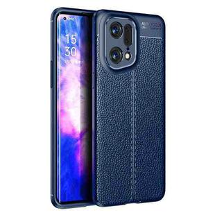 For OPPO Find X5 Pro Litchi Texture TPU Shockproof Phone Case(Blue)