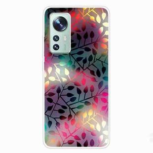 For Xiaomi 12 / 12X 5G Shockproof Painted Transparent TPU Protective Phone Case(Fluorescent Branches)