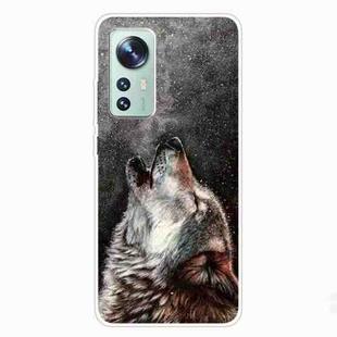 For Xiaomi 12 / 12X 5G Shockproof Painted Transparent TPU Protective Phone Case(Call Wolf)