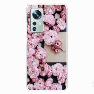 For Xiaomi 12 / 12X 5G Shockproof Painted Transparent TPU Protective Phone Case(Envelope Rose)