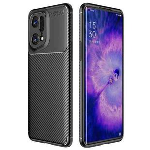 For OPPO Find X5 Pro Carbon Fiber Texture Shockproof TPU Phone Case(Black)