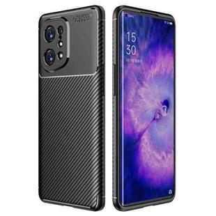 For OPPO Find X5 Carbon Fiber Texture Shockproof TPU Phone Case(Black)