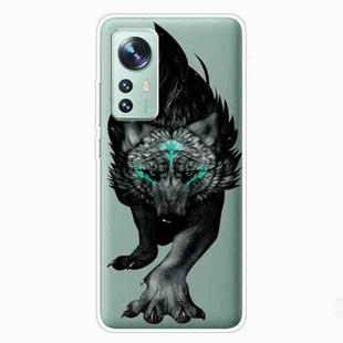 For Xiaomi 12 Pro Painted Transparent Shockproof TPU Protective Phone Case(Mutant Wolf)