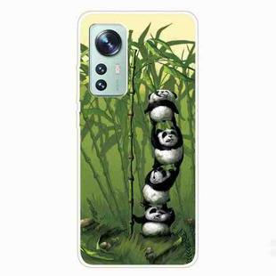 For Xiaomi 12 Pro Painted Transparent Shockproof TPU Protective Phone Case(Four Bears)