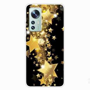For Xiaomi 12 Pro Painted Transparent Shockproof TPU Protective Phone Case(Gold Star)